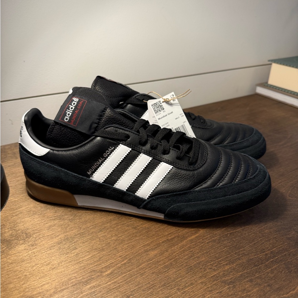 Adidas Mundial Goal Men's Black and White Athletic Shoes